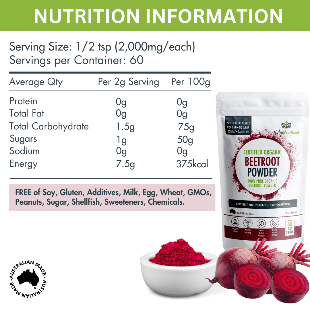 Light Gray Beetroot Powder Certified Organic | Natural Beetroot Supplement Made in Australia