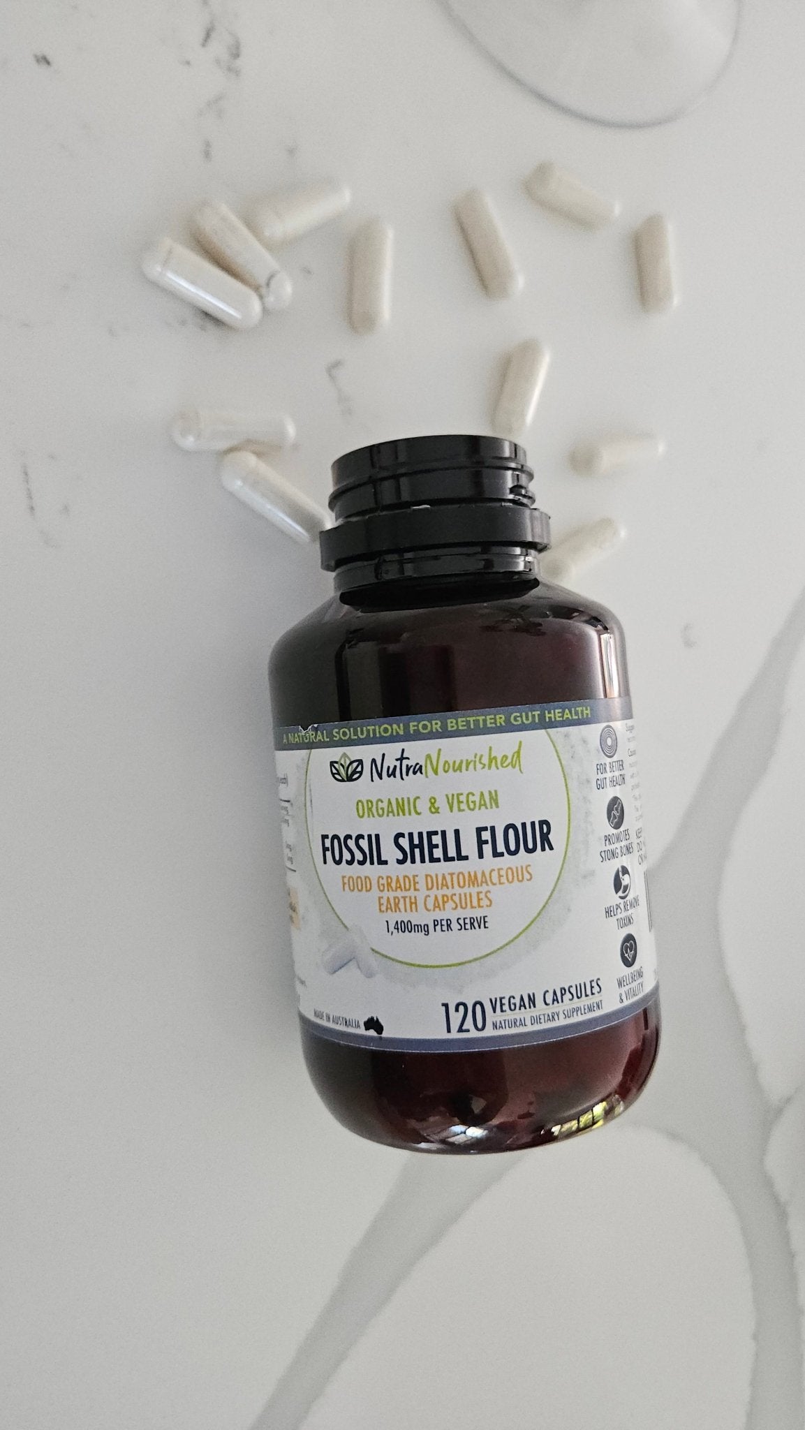 Diatomaceous earth fossil shell flour capsules, 120 count