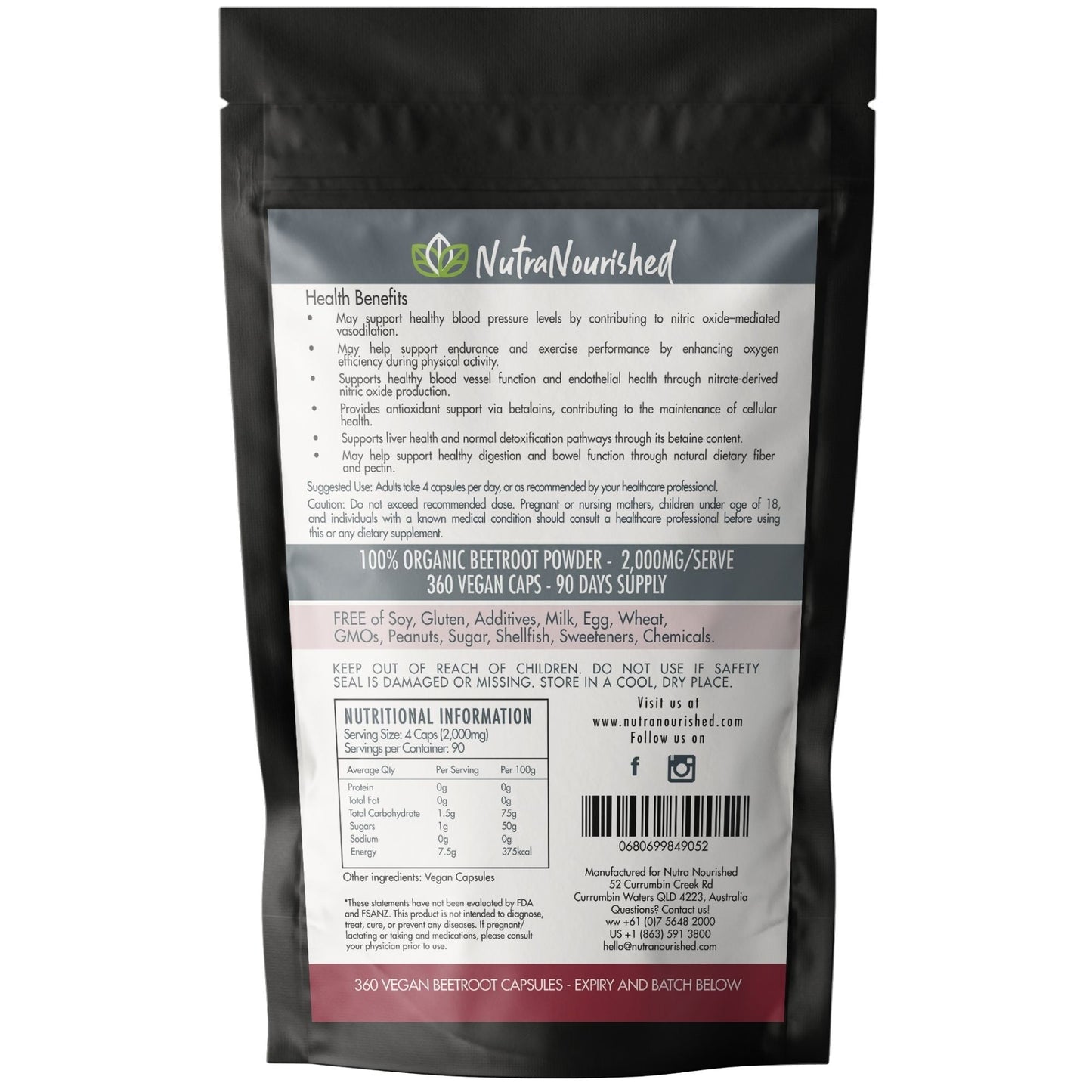 Light Gray Organic Beetroot Capsules - Refill Bag