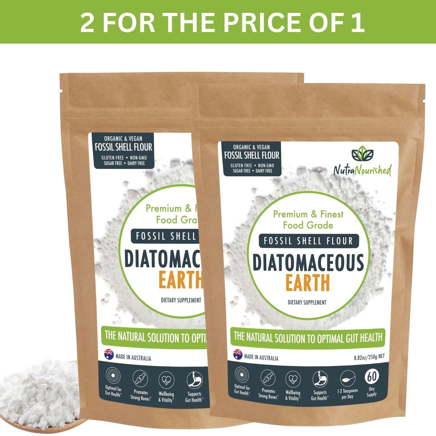 White Smoke Organic Fossil Shell Flour Powder