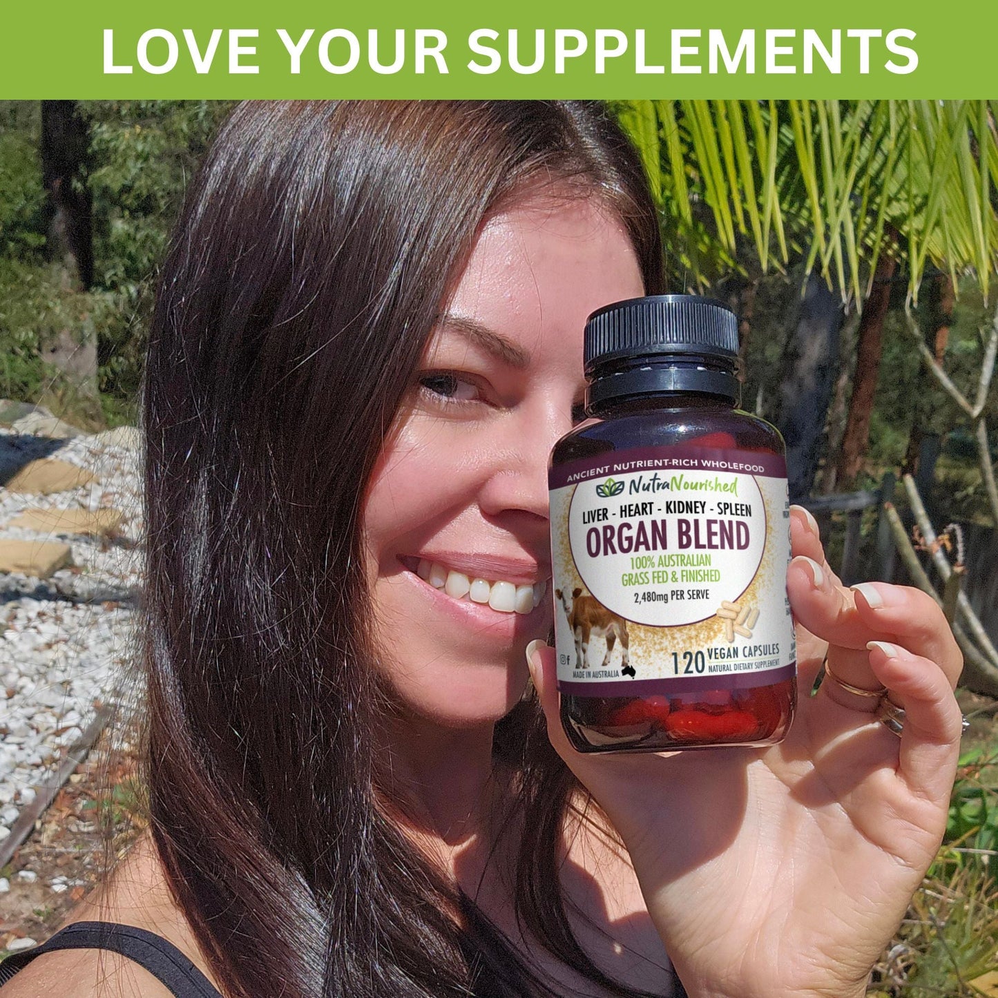 Dark Slate Gray Organic Organ Blend Capsules | Liver, Heart, Kidney, Spleen | Australian Grass-Fed Beef | 2,480mg