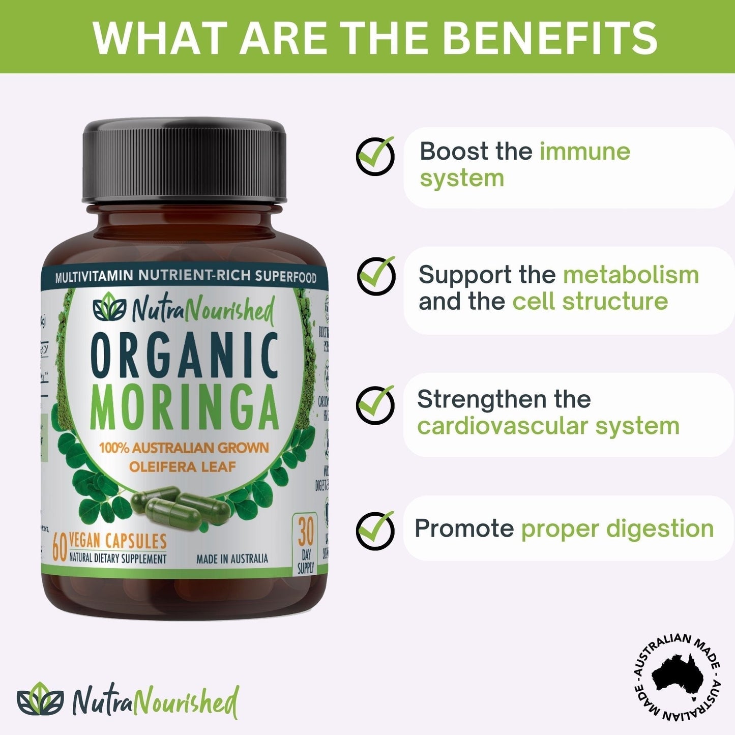 Dark Slate Gray Moringa Leaf Capsules Bundle