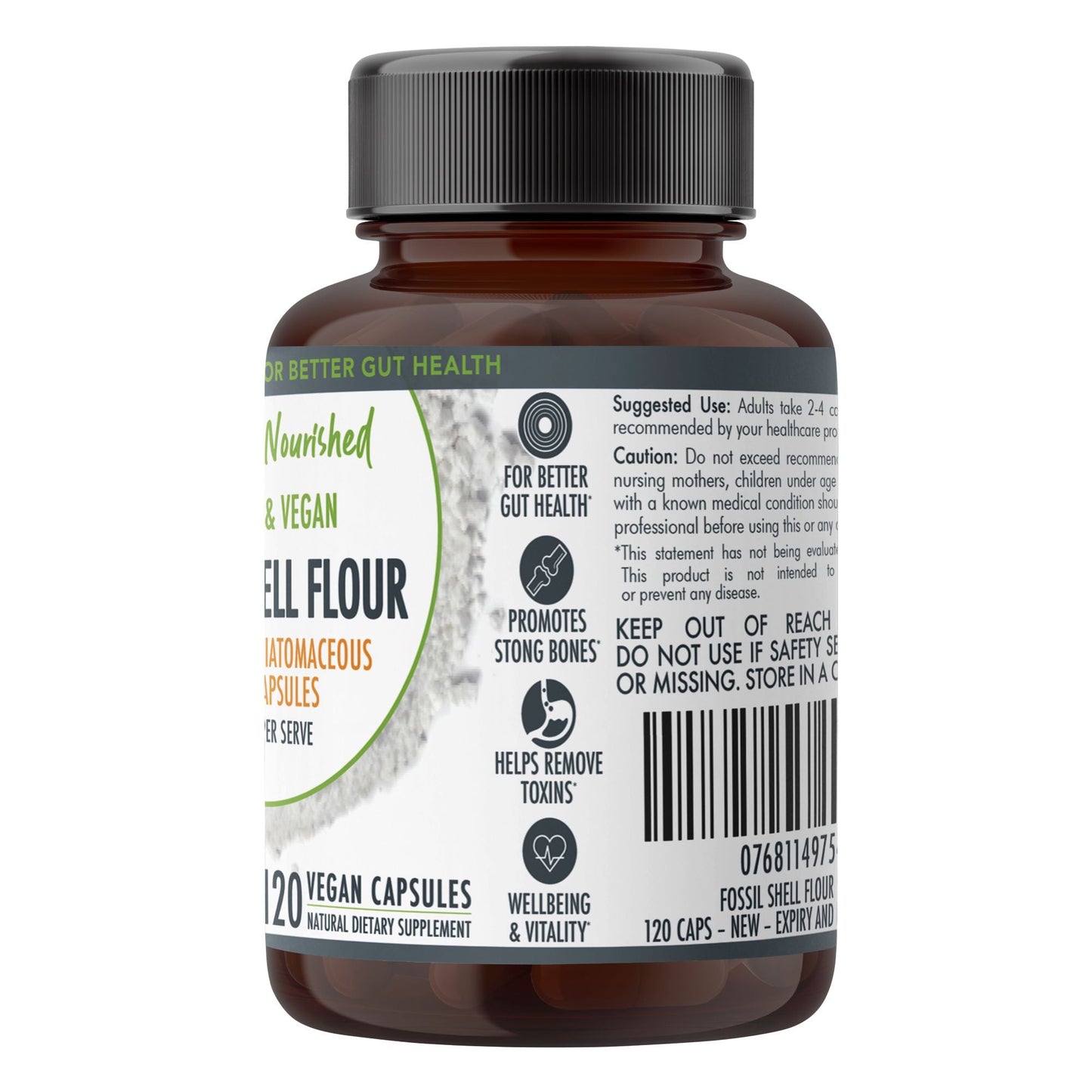Light Gray Diatomaceous Earth Food Grade Fossil Shell Flour Capsules (1,400mg) 120 Vegan Capsules