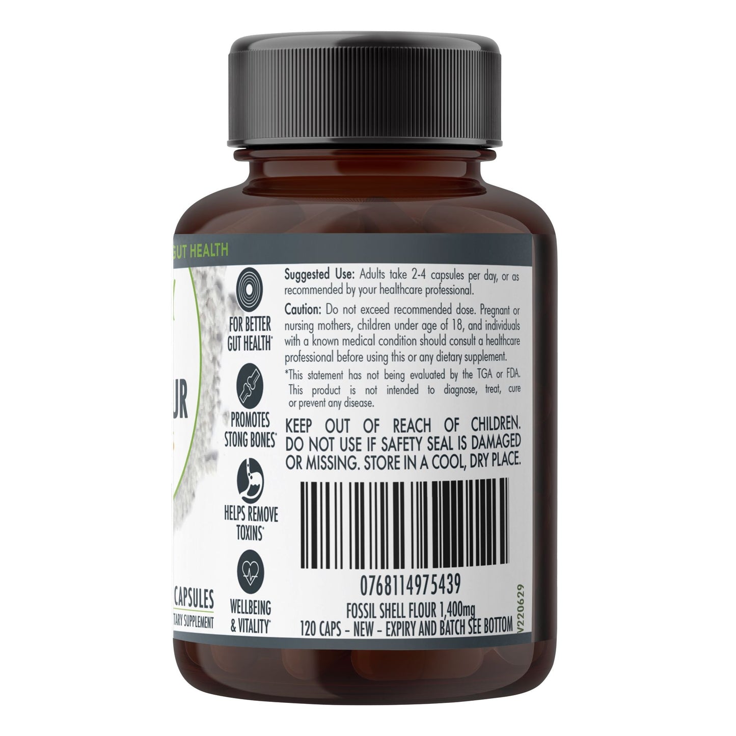 Lavender Diatomaceous Earth Food Grade Fossil Shell Flour Capsules (1,400mg) 120 Vegan Capsules