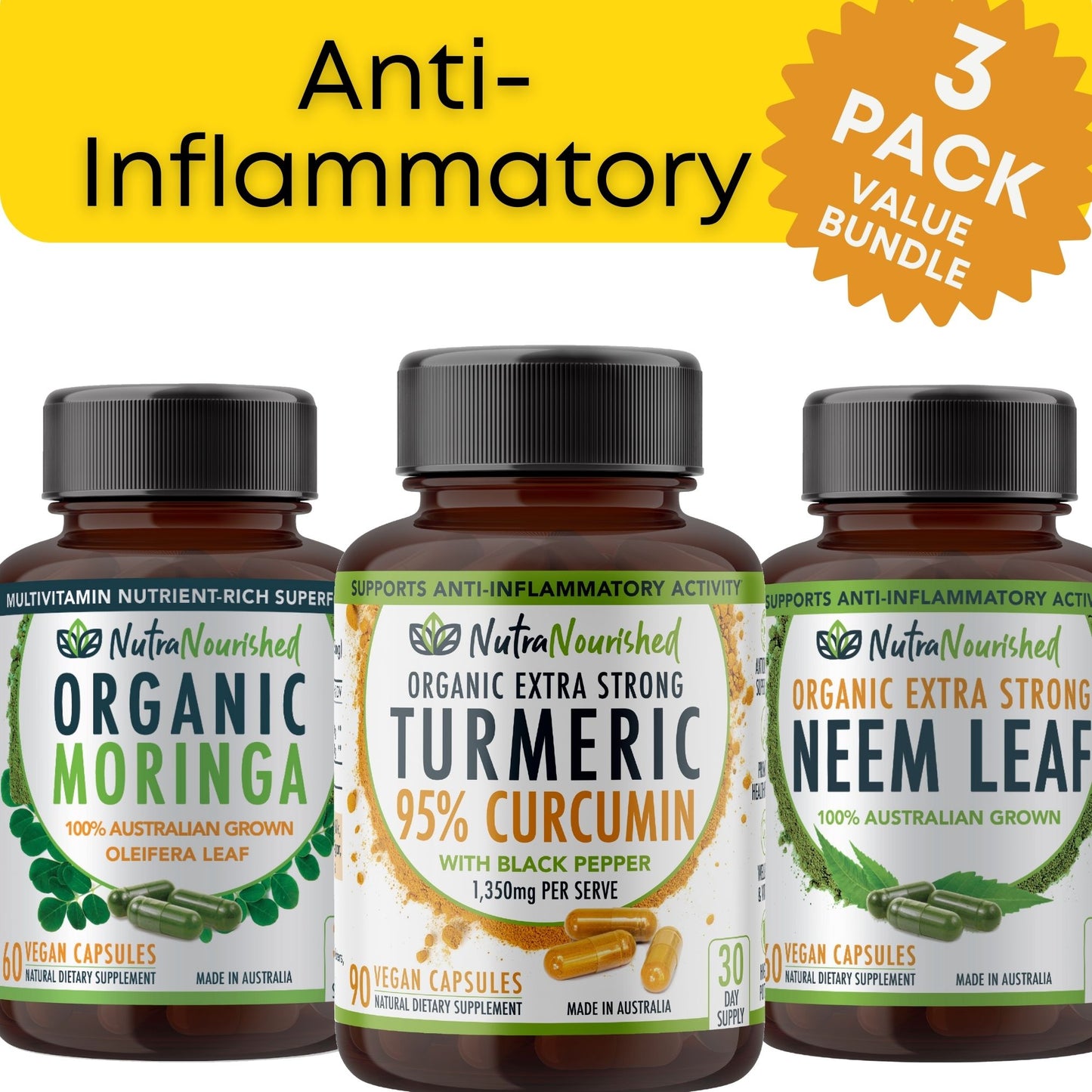 Dark Slate Gray VALUE BUNDLE: Anti-Inflammatory Detox Accelerator (Curcumin, Moringa, Neem)