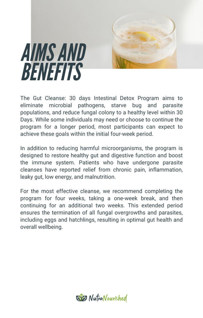 Light Gray PARASITE & FUNGAL GUT CLEANSE: 30 Days Intestinal Detox - Start Your Detox Journey Now - PDF Book