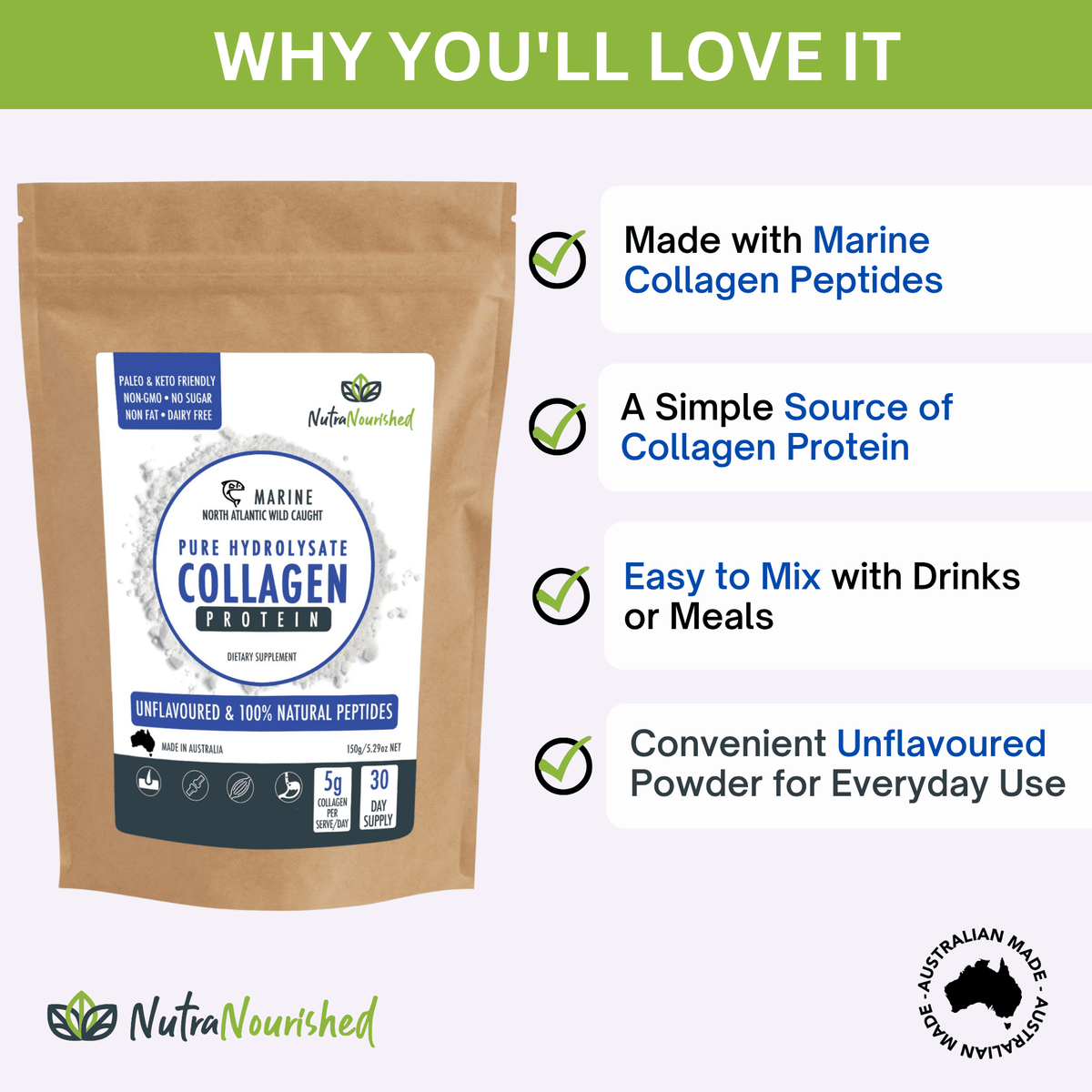 White Smoke Marine Collagen Peptides Powder