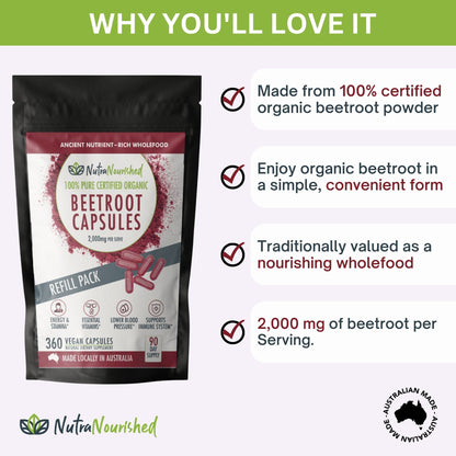 White Smoke Organic Beetroot Capsules - Refill Bag