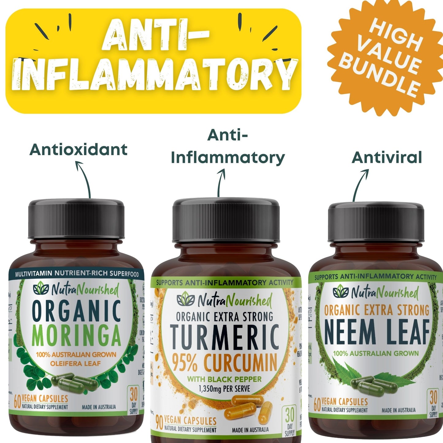 Dark Slate Gray VALUE BUNDLE: Anti-Inflammatory Detox Accelerator (Curcumin, Moringa, Neem)