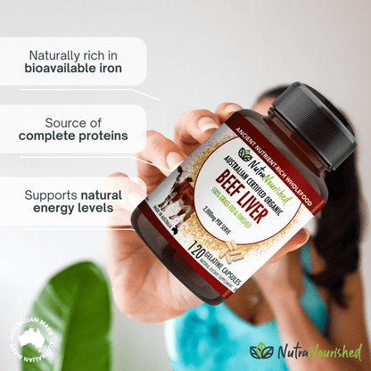 Dark Slate Gray Beef Liver Capsules | Organic 100% Grass-Fed Australian Beef Liver Supplements