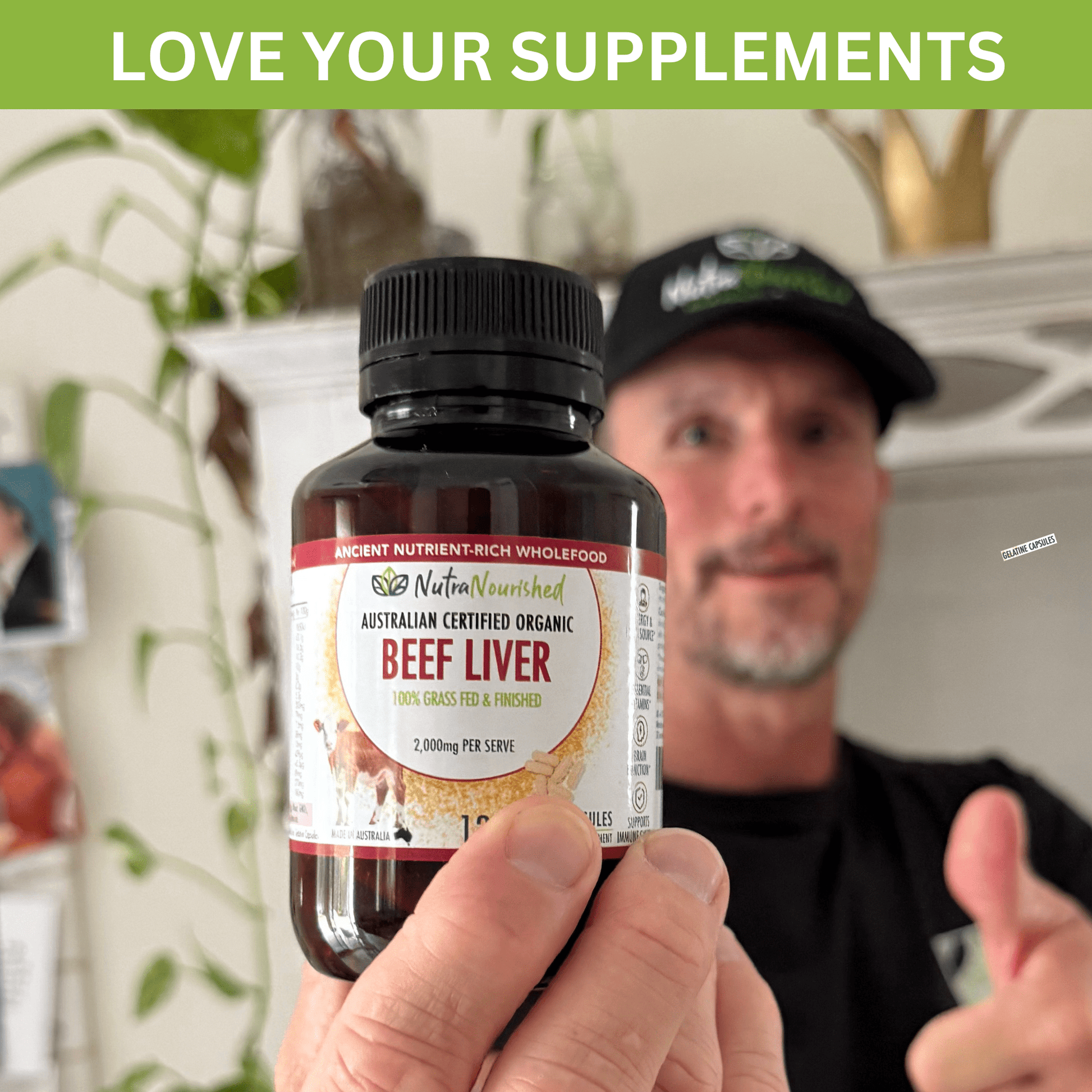 Rosy Brown Beef Liver Capsules | Organic 100% Grass-Fed Australian Beef Liver Supplements