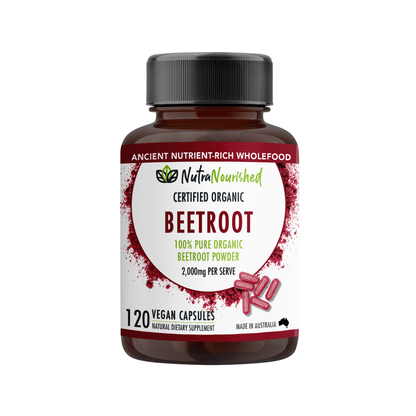 Saddle Brown Beetroot Capsules Certified Organic | Natural Beetroot Supplement Made in Australia