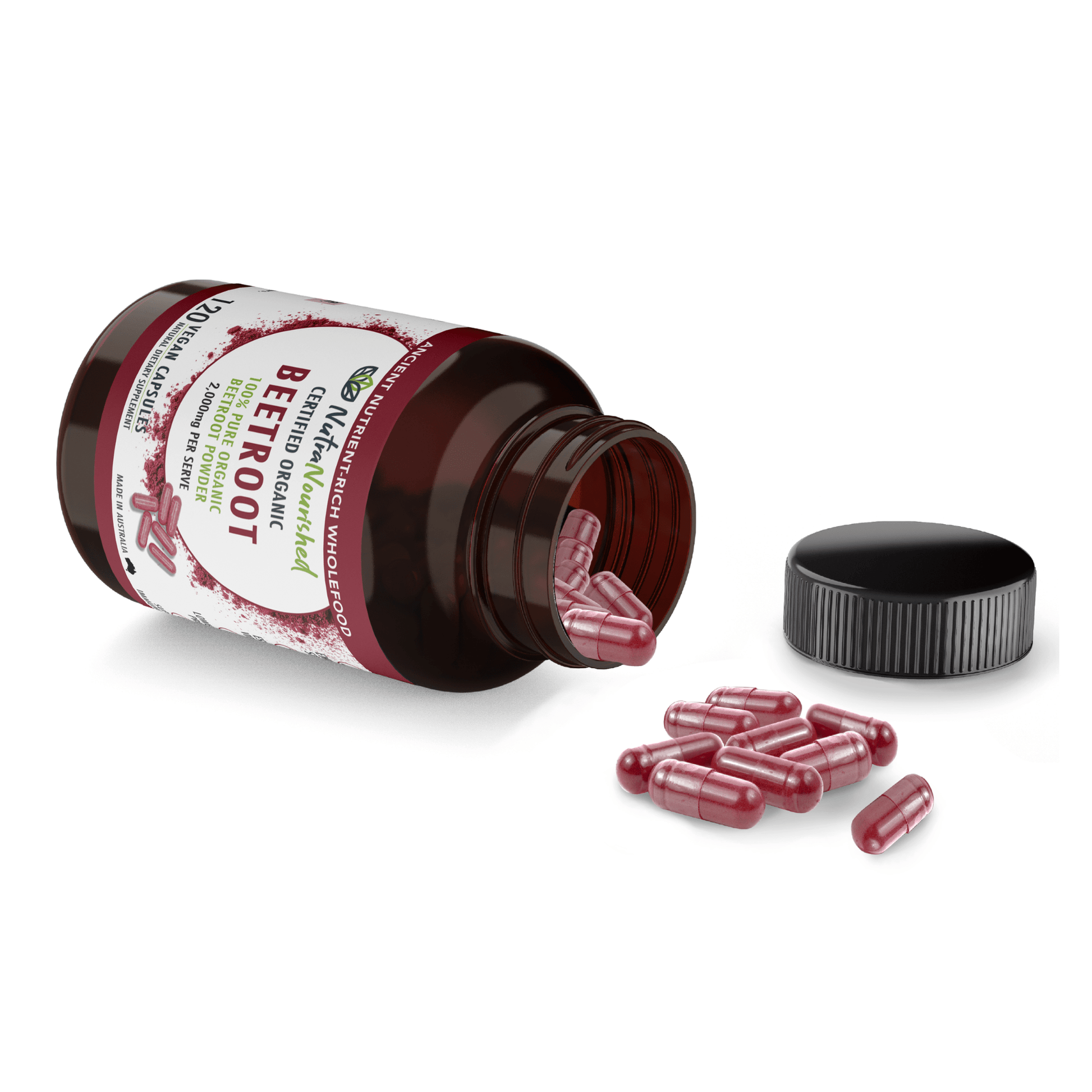 Light Gray Beetroot Capsules Certified Organic | Natural Beetroot Supplement Made in Australia
