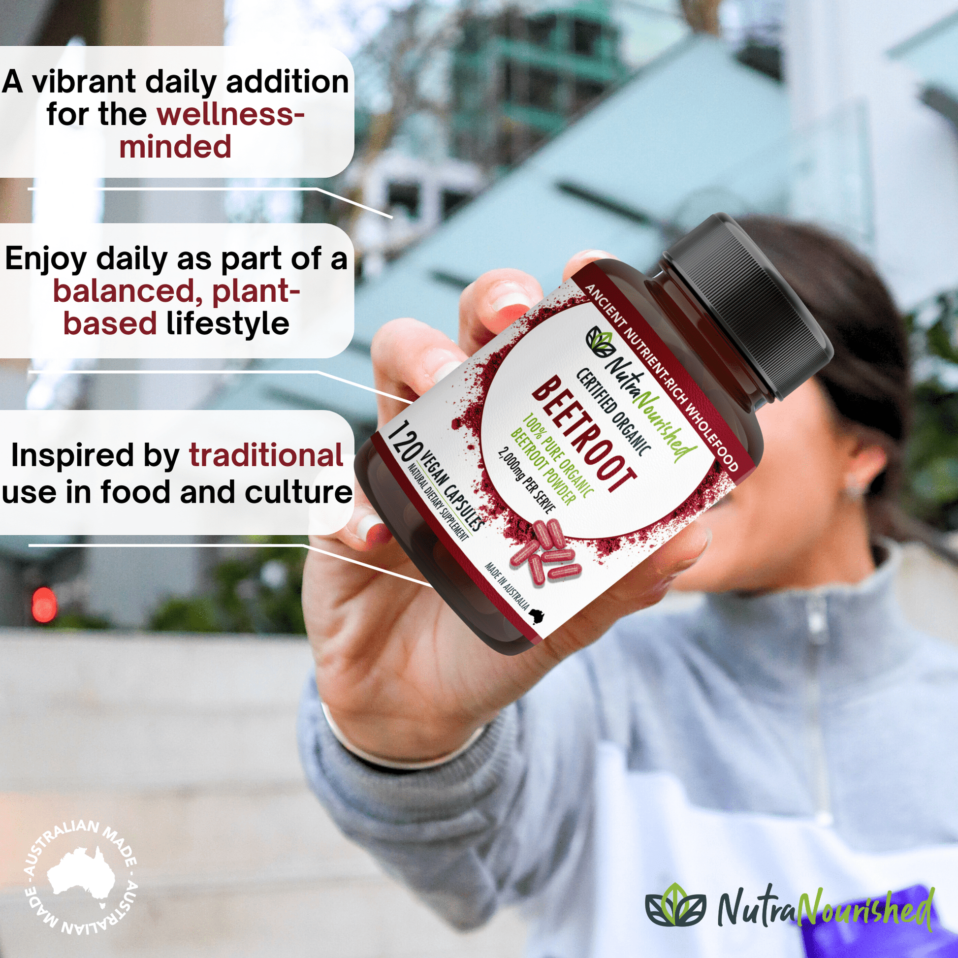 Light Gray Beetroot Capsules Certified Organic | Natural Beetroot Supplement Made in Australia