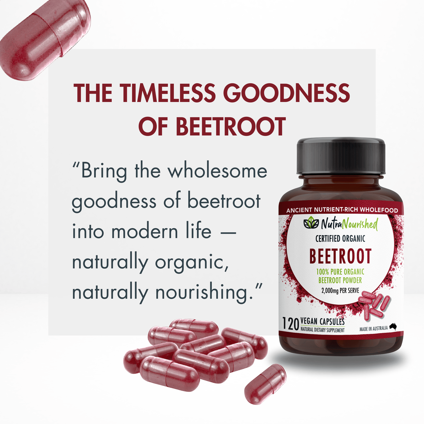 Lavender Beetroot Capsules Certified Organic | Natural Beetroot Supplement Made in Australia