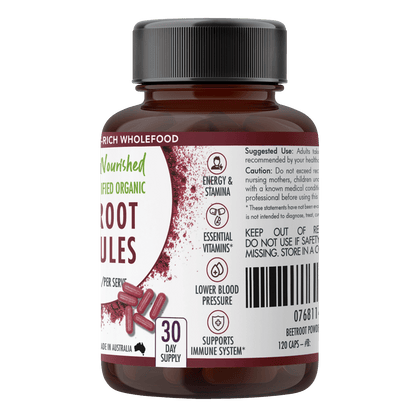 Beetroot Capsules Dietary Supplement Nutra Nourished BEETROOT_CAPS_120