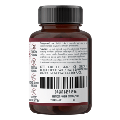 Beetroot Capsules Dietary Supplement Nutra Nourished BEETROOT_CAPS_120