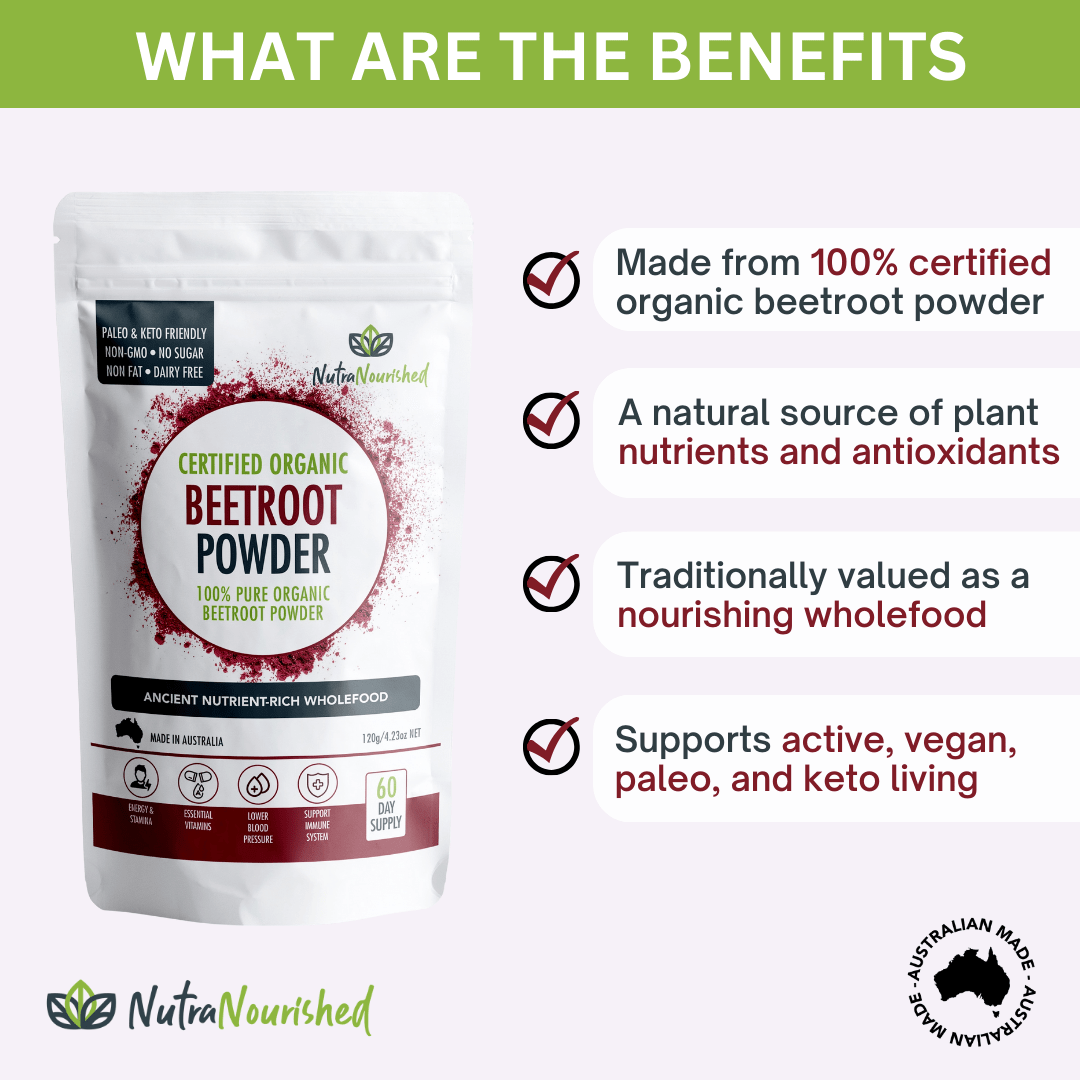 White Smoke Beetroot Powder Certified Organic | Natural Beetroot Supplement Made in Australia
