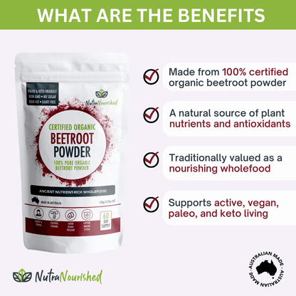 White Smoke Beetroot Powder Certified Organic | Natural Beetroot Supplement Made in Australia