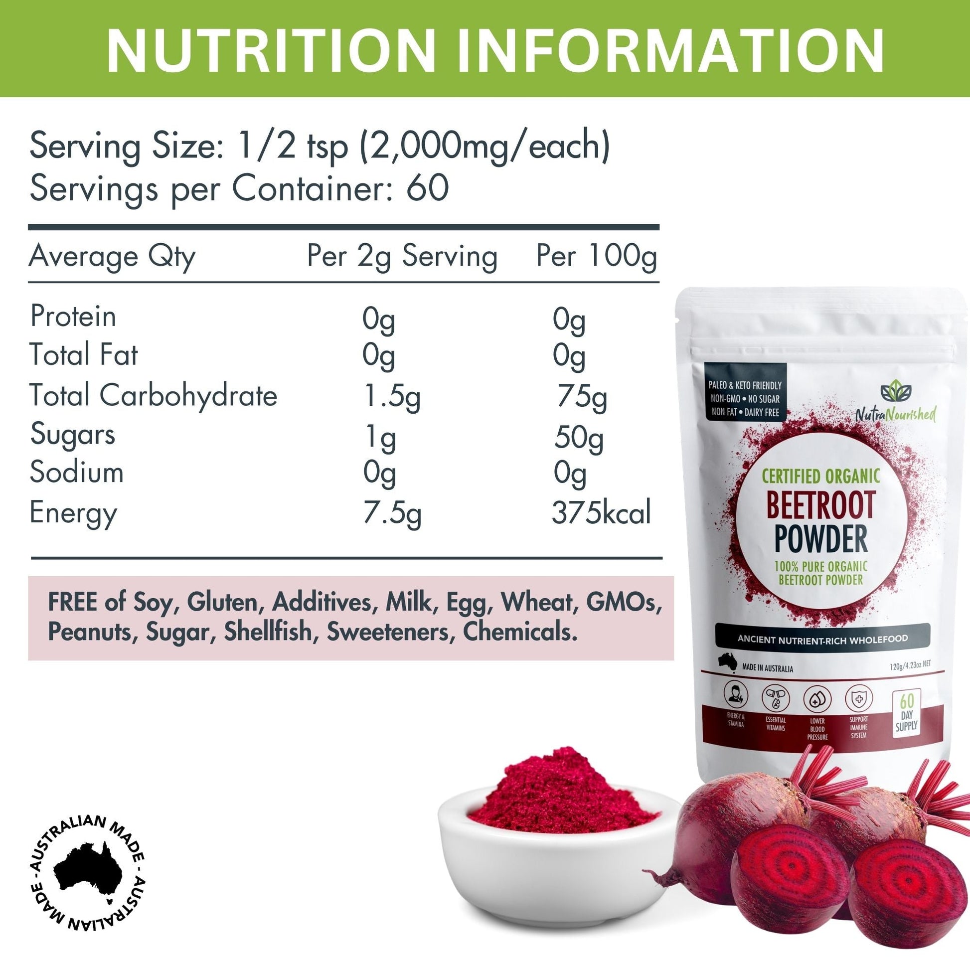 White Smoke Organic Beetroot Powder