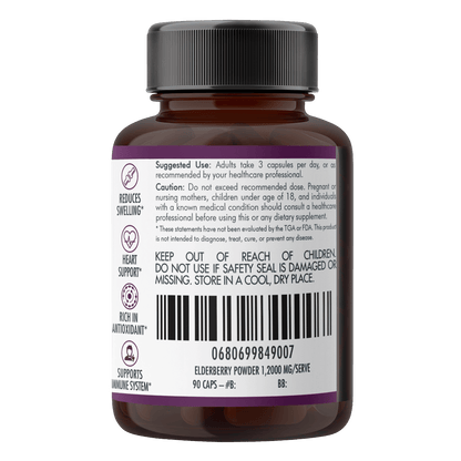 Elderberry Capsules Dietary Supplement Nutra Nourished ELDERBERRY_CAPS_90
