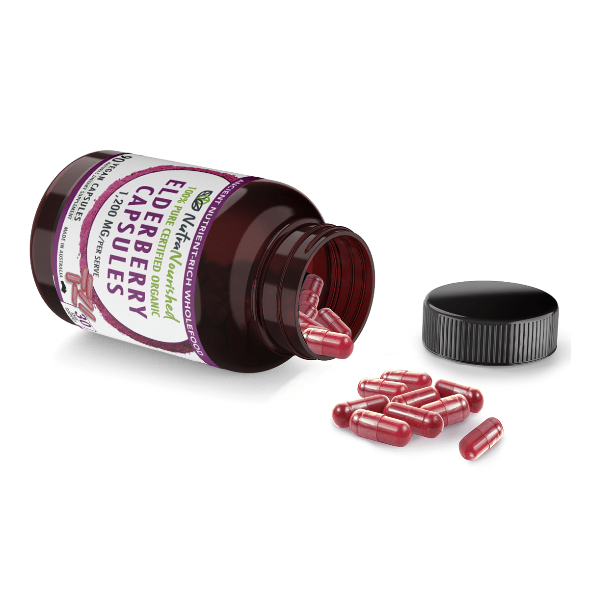 Elderberry Capsules Dietary Supplement Nutra Nourished ELDERBERRY_CAPS_90