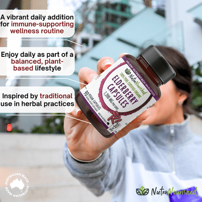 Elderberry Capsules Dietary Supplement Nutra Nourished ELDERBERRY_CAPS_90
