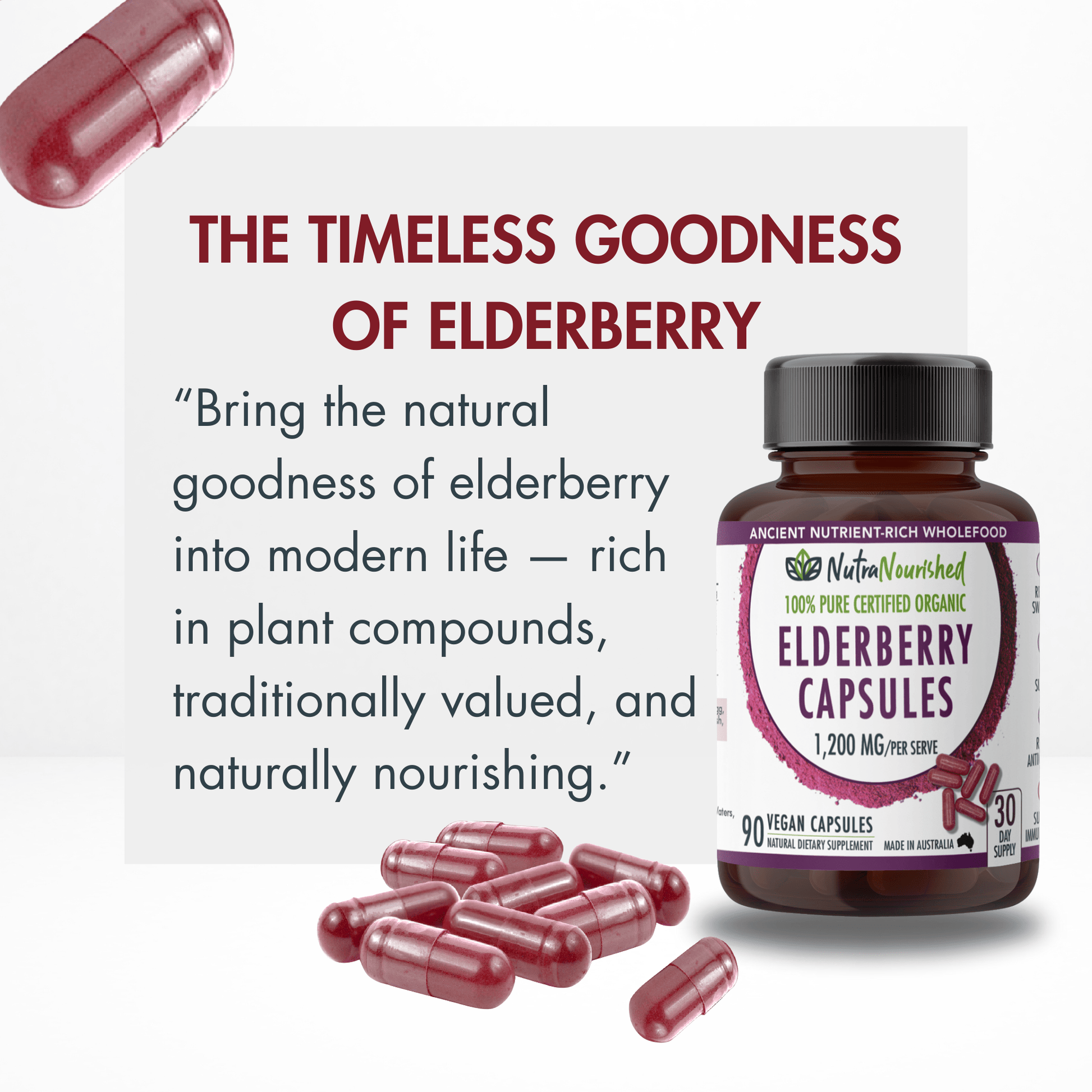 Elderberry Capsules Dietary Supplement Nutra Nourished ELDERBERRY_CAPS_90