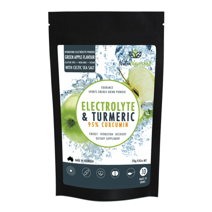 Electrolyte Hydration Powder Dietary Supplement Nutra Nourished ELECTRO_CURC_APPLE_250G_FBM