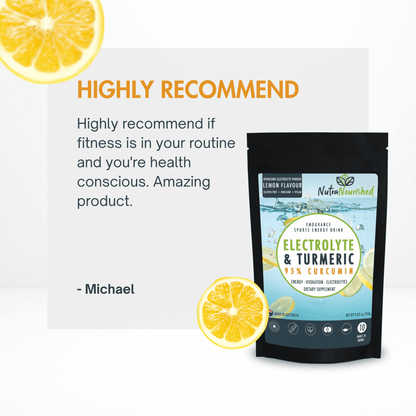 Electrolyte Hydration Powder Dietary Supplement Nutra Nourished ELECTRO_CURC_LEMON_250G_FBM