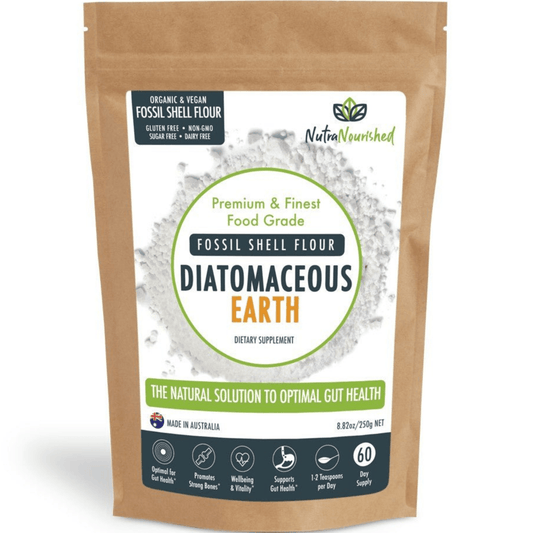 Dark Khaki Fossil Shell Flour Powder – Food Grade Diatomaceous Earth – 250g – Natural Mineral Source