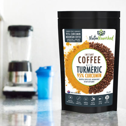 Dark Slate Gray Instant Coffee with 95% Pure Organic Curcumin Turmeric Extract Powder 1000mg