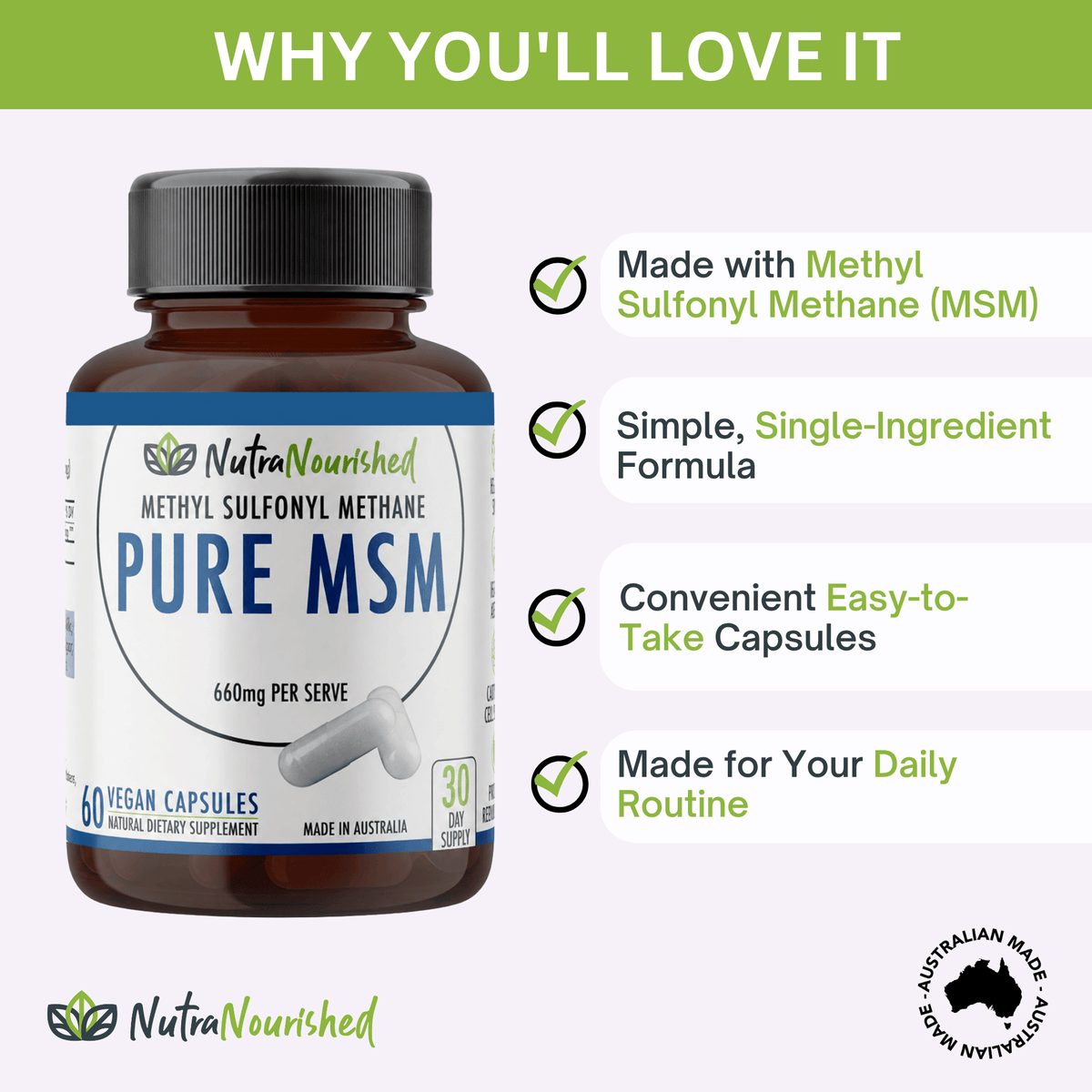 MSM Capsules Food Nutra Nourished MSM_CAPS_60