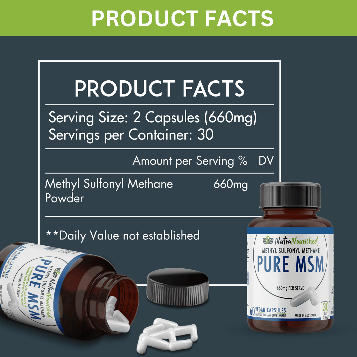 MSM Capsules Food Nutra Nourished MSM_CAPS_60