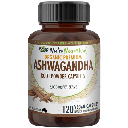 Organic Ashwagandha Tablets Dietary Supplement Nutra Nourished ASHWA_CAPS_120