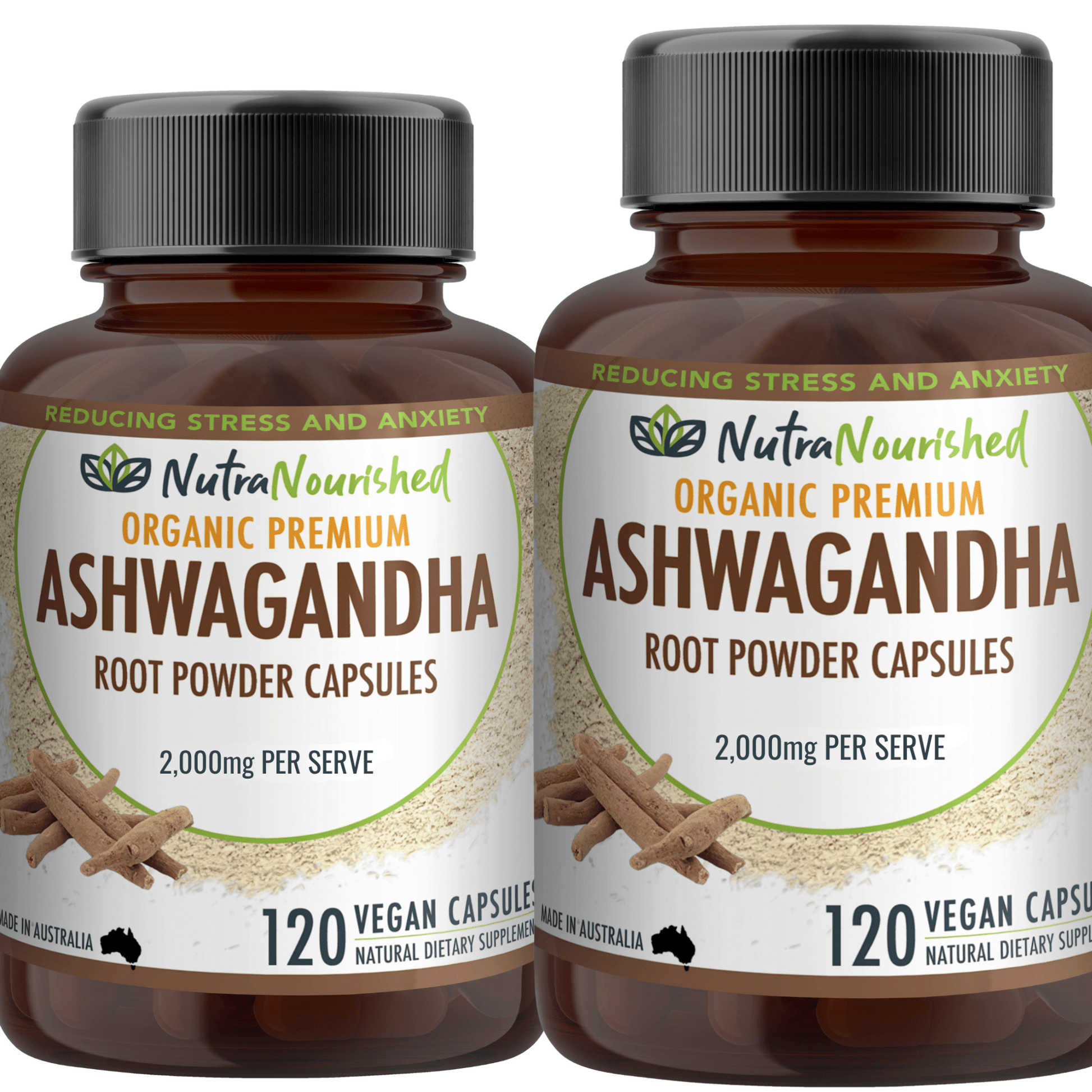 Organic Ashwagandha Tablets Dietary Supplement Nutra Nourished ASHWA_CAPS_240