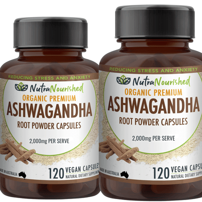Organic Ashwagandha Tablets Dietary Supplement Nutra Nourished ASHWA_CAPS_240