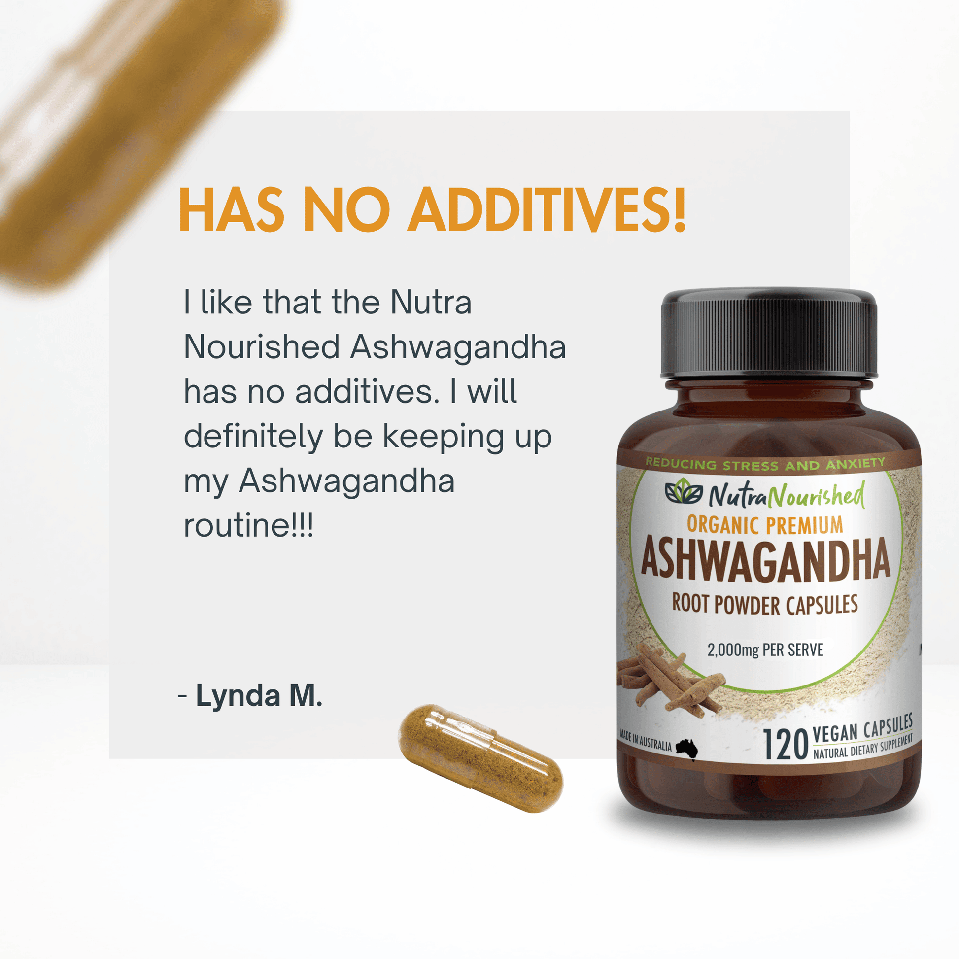 Organic Ashwagandha Tablets Food Nutra Nourished ASHWA_CAPS_120