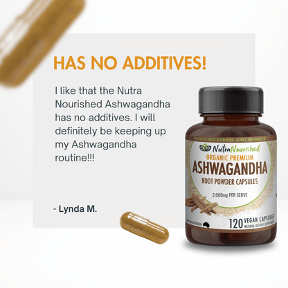 Organic Ashwagandha Tablets Food Nutra Nourished ASHWA_CAPS_120