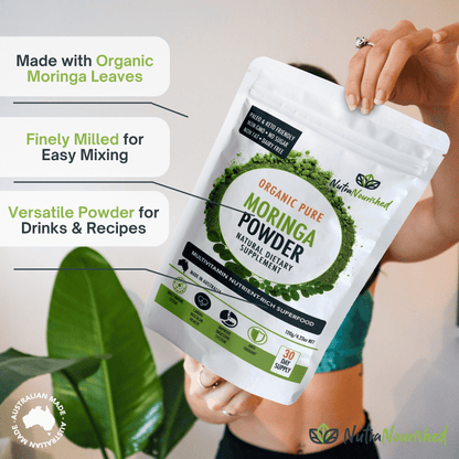 Organic Moringa Leaf Powder Food Nutra Nourished MORINGA_POWDER_120