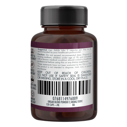 Dark Slate Gray Organic Organ Blend Capsules | Liver, Heart, Kidney, Spleen | Australian Grass-Fed Beef | 2,480mg
