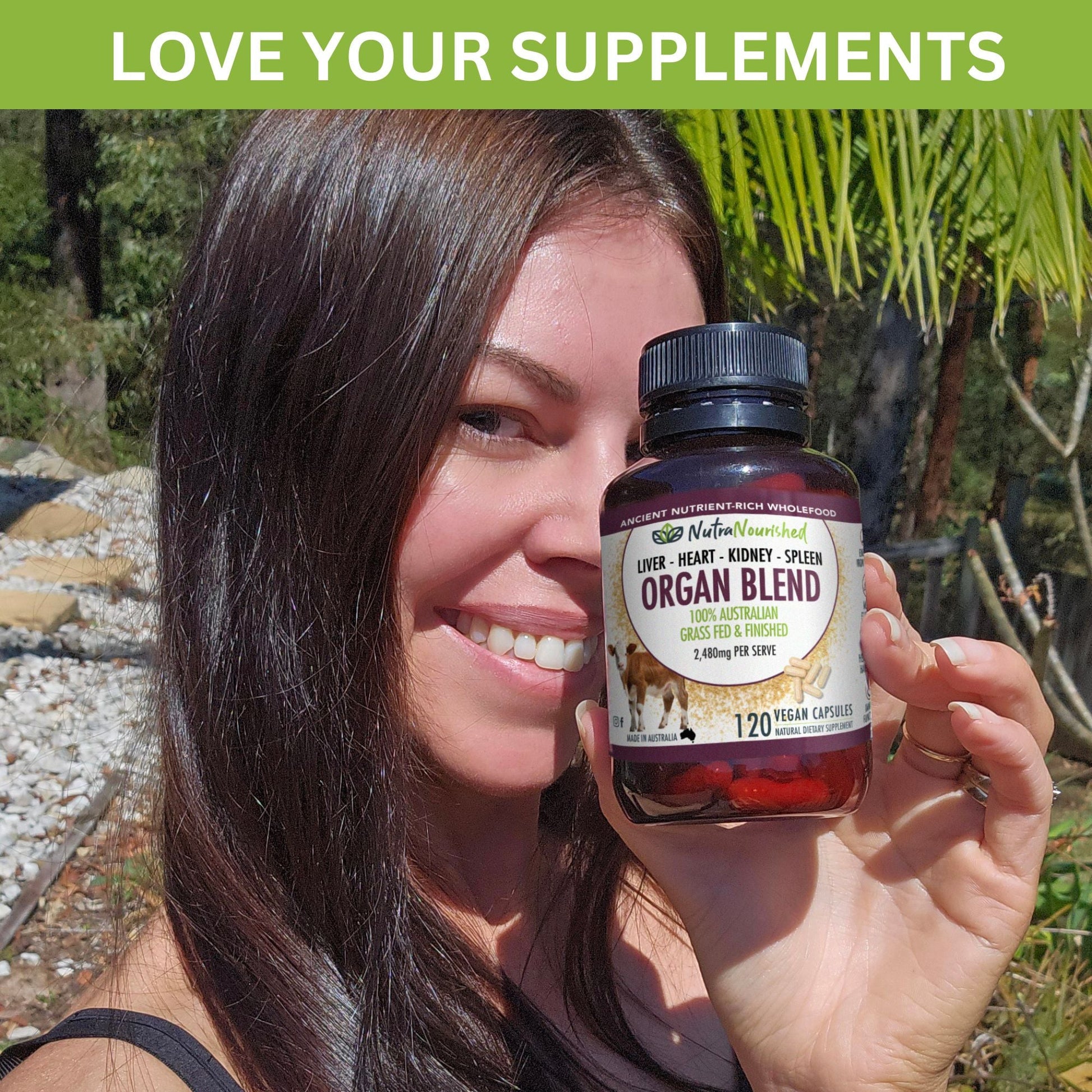 Dark Slate Gray Organic Organ Blend Capsules | Liver, Heart, Kidney, Spleen | Australian Grass-Fed Beef | 2,480mg