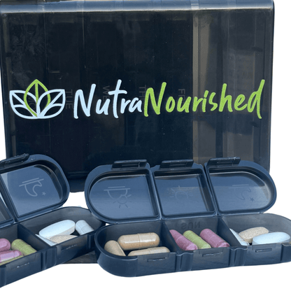 Black Capsule Container with 7-Day Organiser Storage