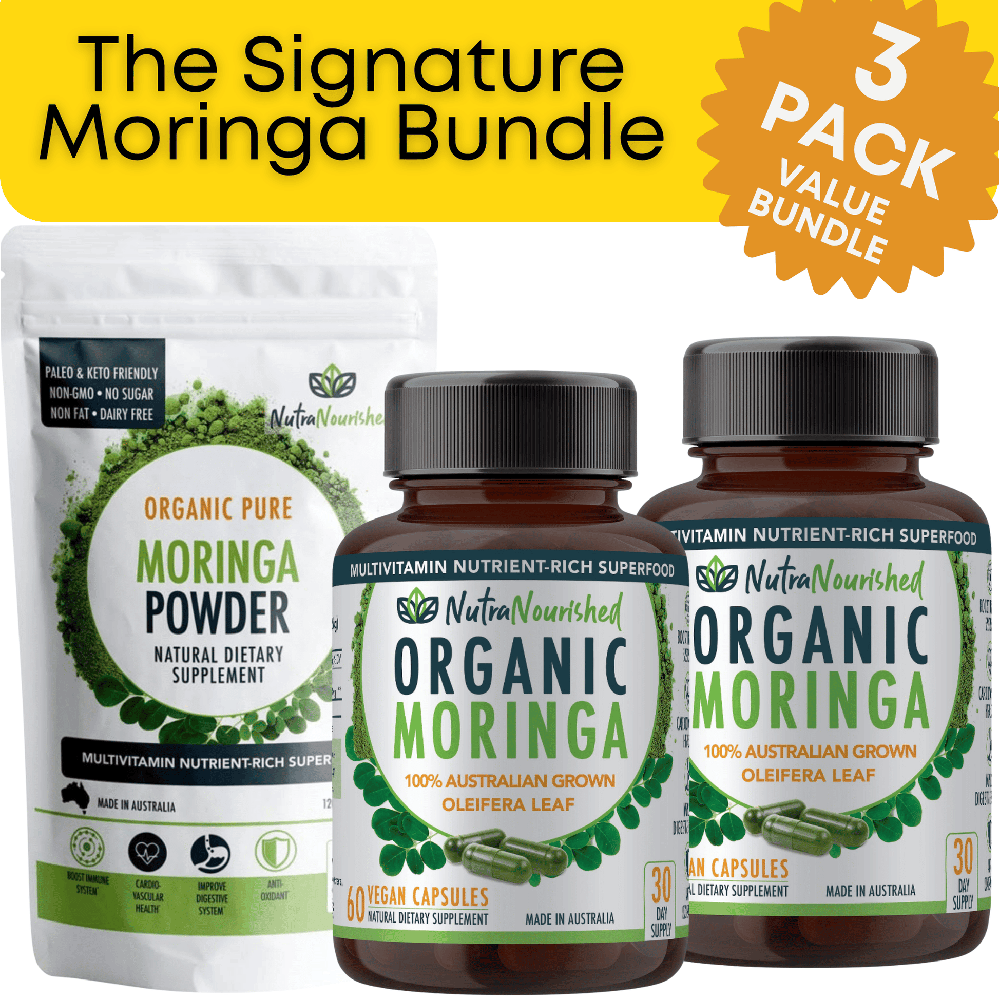 Signature Moringa Collection Dietary Supplement Nutra Nourished Signature_Moringa_Bundle