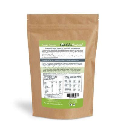 Dark Khaki Super Greens Powder – Organic Blend of 20 Greens – 300g – Immune & Energy Support