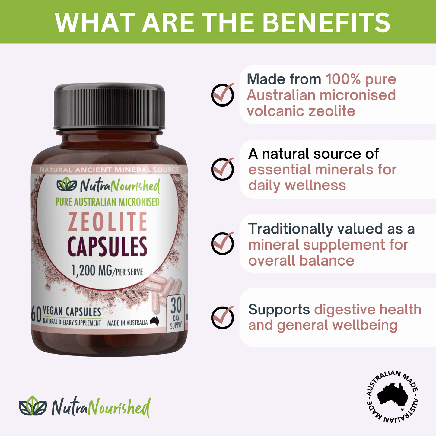 Zeolite Capsules Dietary Supplement Nutra Nourished ZEOLITE_CAPS_60
