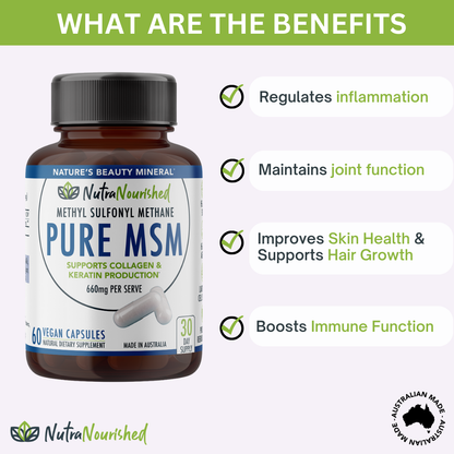 Dark Slate Gray Nutra Nourished Pure MSM 60 Vegan Capsules