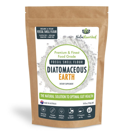 Dark Khaki Fossil Shell Flour Powder - Food Grade Diatomaceous Earth - 250g bag