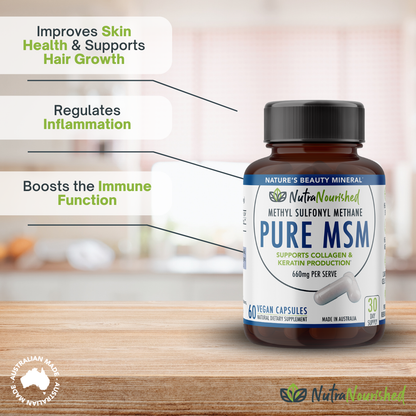Light Gray Nutra Nourished Pure MSM 60 Vegan Capsules