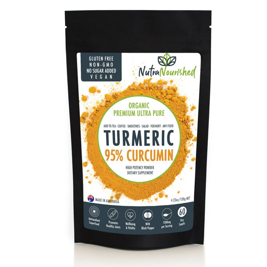 Dark Slate Gray Pure Organic 95% Curcumin Powder - 1500mg of Turmeric Extract Buffered with Black Pepper